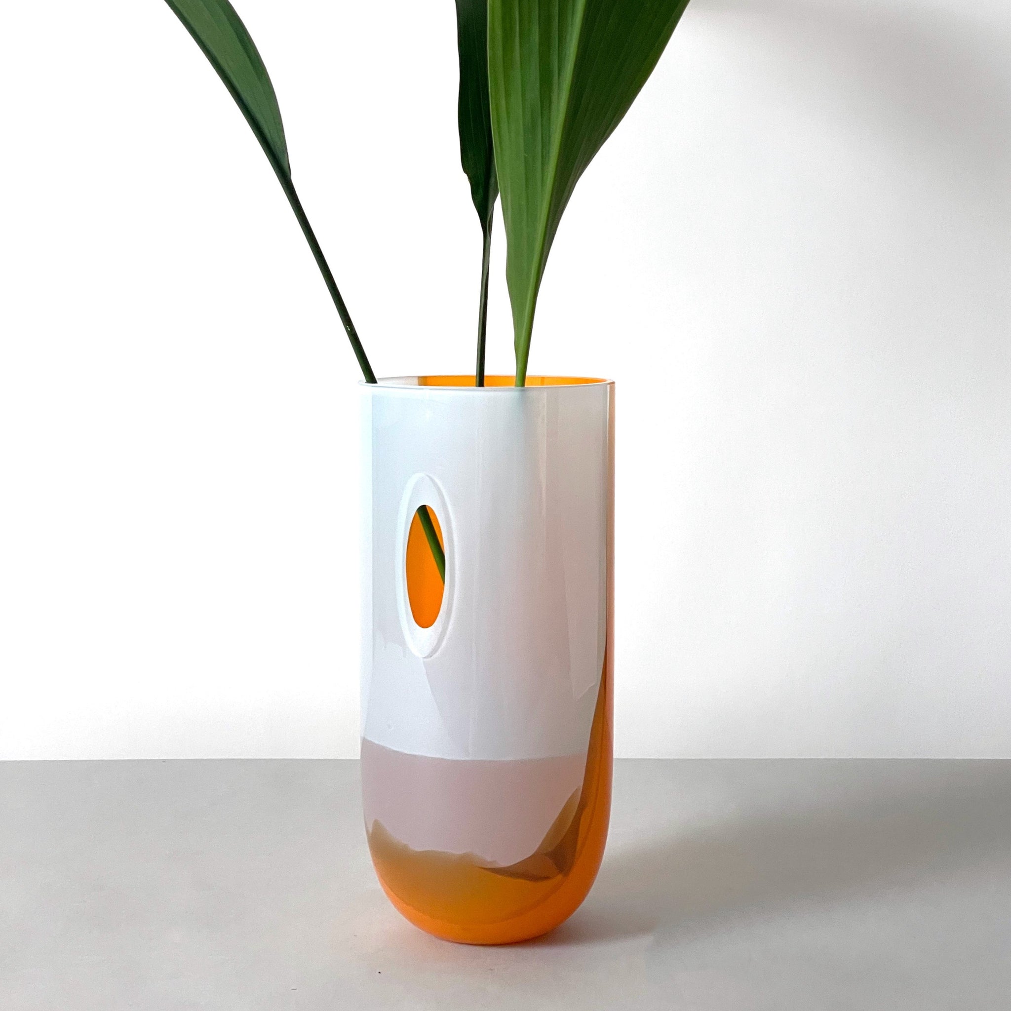 ECLIPSE Vase, Tall, Bright Orange - Soft Blue