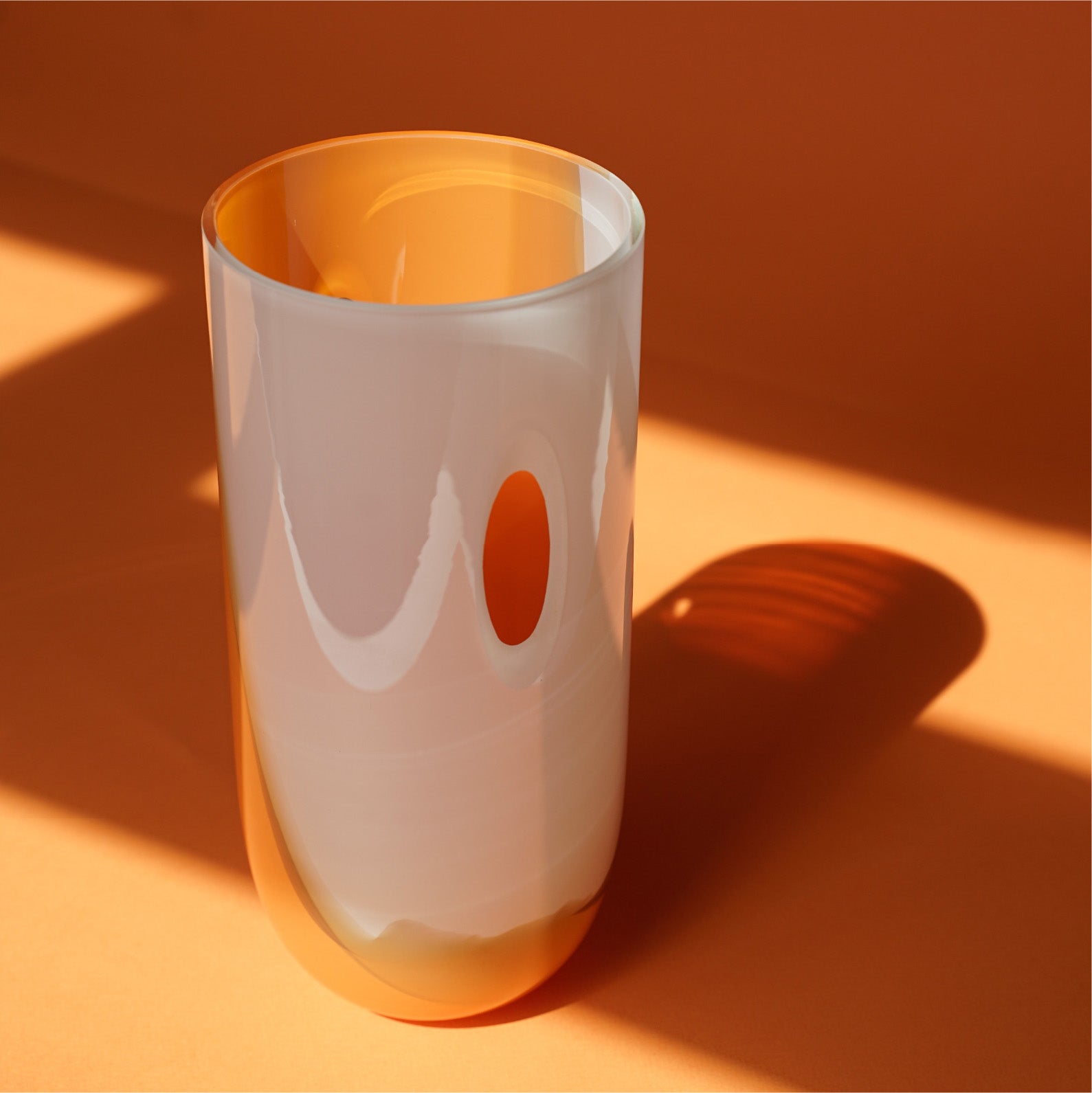 ECLIPSE Vase, Tall, Bright Orange - Soft Blue