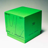 Green box packaging with black text on a white background