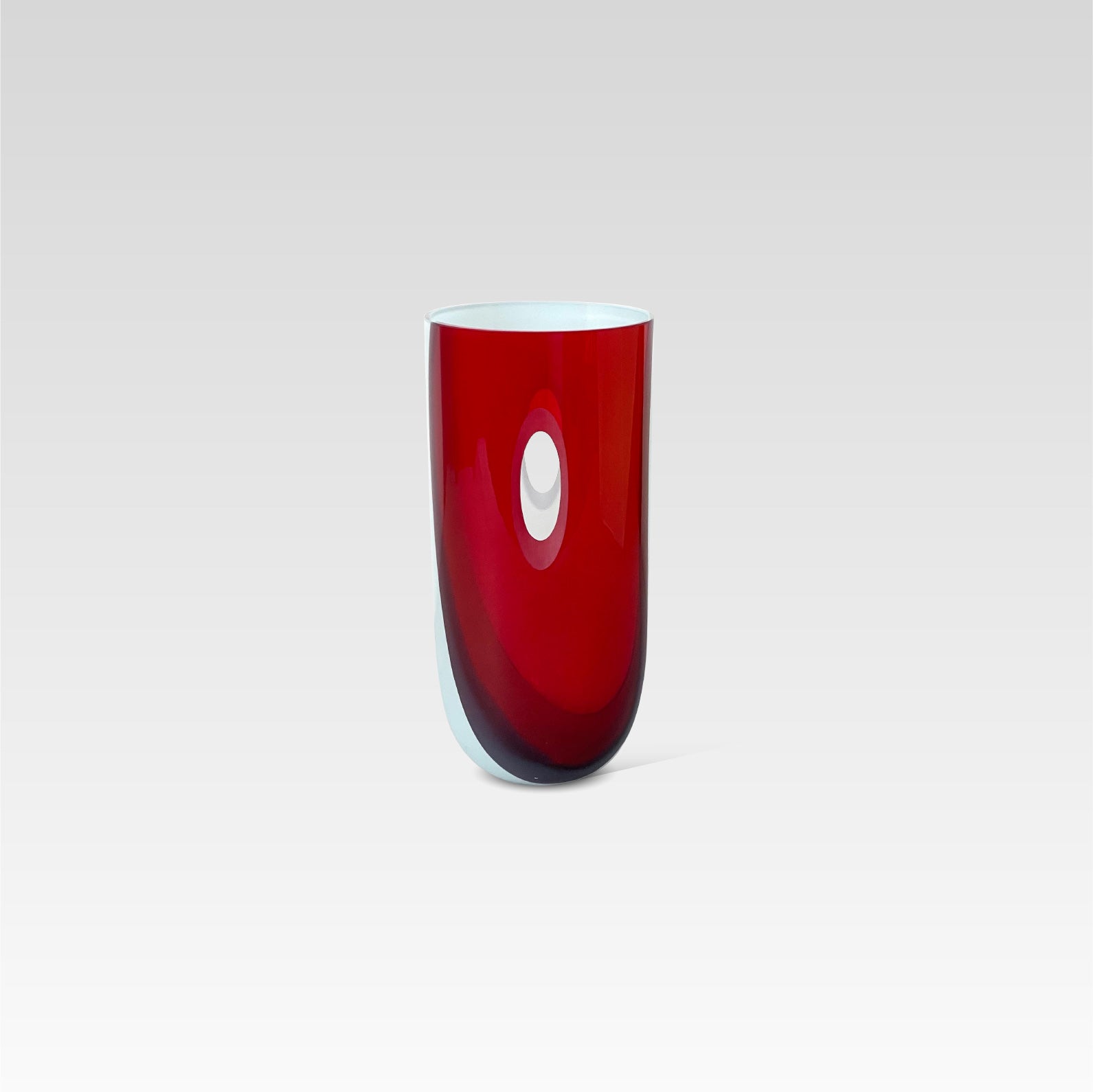 ECLIPSE Vase, Tall, Strawberry Red- Soft Blue