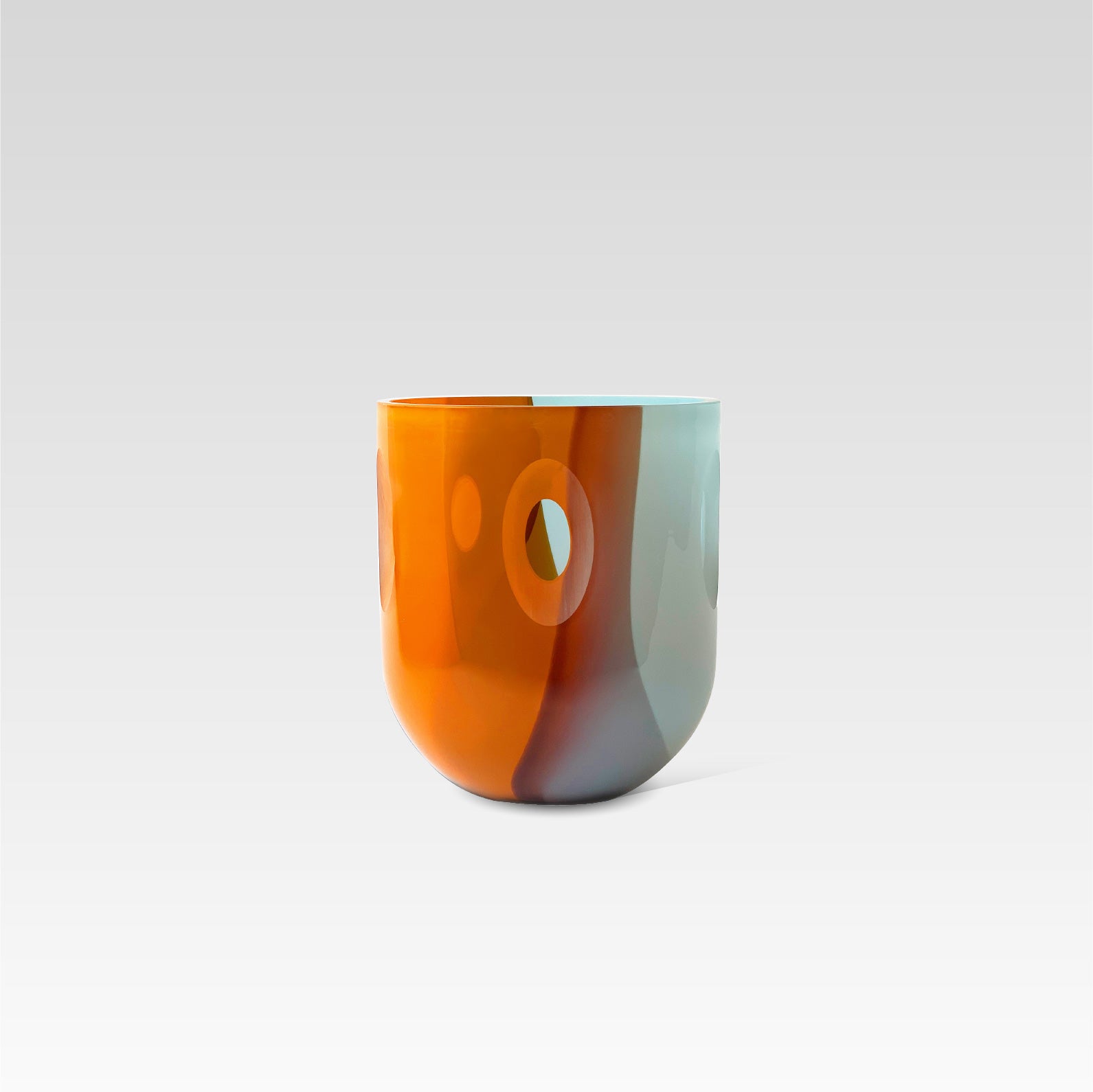 ECLIPSE Vase, Wide, Blue - Orange