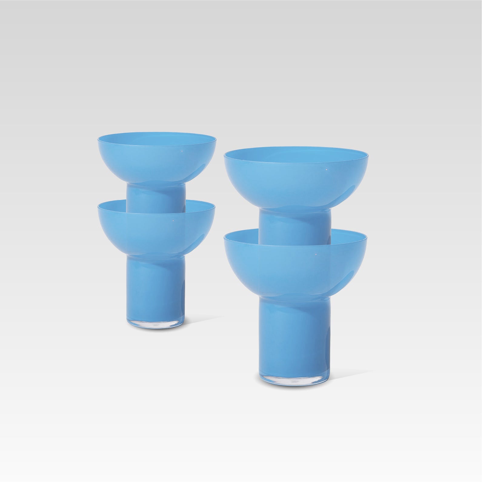 PLASH Glass Opal Light Blue Set of 4 by Ursula Futura